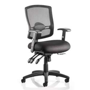 Portland III Black Back Office Chair With Black Seat - UK