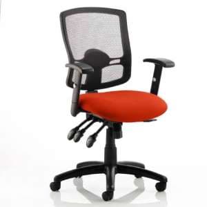 Portland III Black Back Office Chair With Tabasco Red Seat - UK