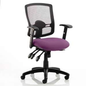Portland III Black Back Office Chair With Tansy Purple Seat - UK