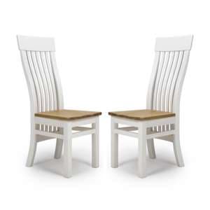 Portbling Slat Back Wooden Dining Chairs In Pair