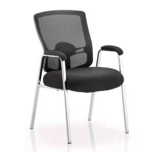 Portland Straight Leg Visitor Chair With Black Seat - UK