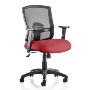 Portland Task Black Back Office Chair With Ginseng Chilli Seat - UK