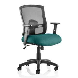 Portland Task Black Back Office Chair With Maringa Teal Seat - UK