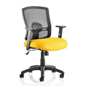 Portland Task Black Back Office Chair With Senna Yellow Seat - UK