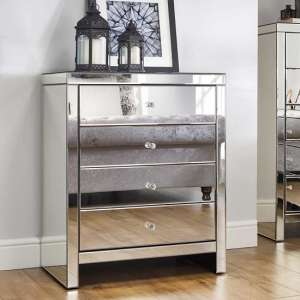 Portofino Mirrored Wide Chest of Drawers With 4 Drawers