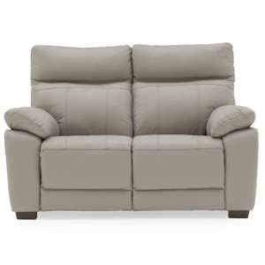 Posit Leather 2 Seater Sofa In Light Grey