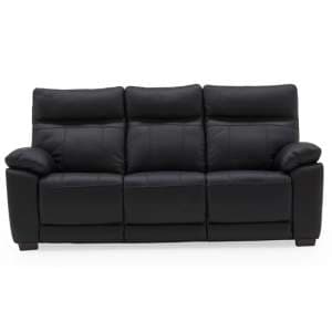 Posit Leather 3 Seater Sofa In Black