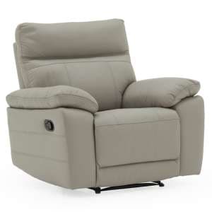 Posit Recliner Leather 1 Seater Sofa In Light Grey
