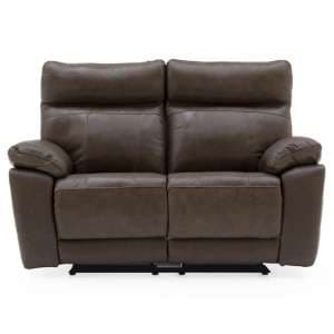 Posit Recliner Leather 2 Seater Sofa In Brown