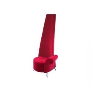 Potenza Novelty Chair In Red Velvet With Chromed Steel Feet