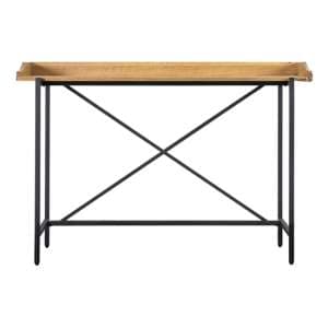Powell Wooden Laptop Desk In Natural With Black Metal Frame - UK