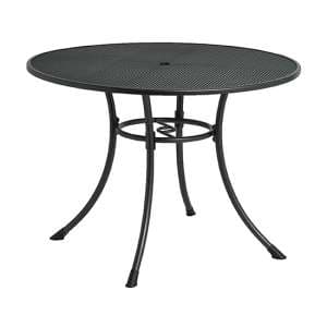 Prats Outdoor 1050mm Round Metal Dining Table In Grey - UK