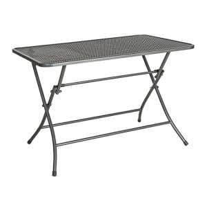 Prats Outdoor Metal 1100mm Folding Dining Table In Grey - UK