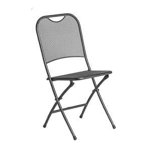Prats Outdoor Metal Folding Dining Chair In Grey