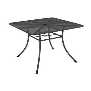 Prats Outdoor Square 1100mm Metal Dining Table In Grey - UK