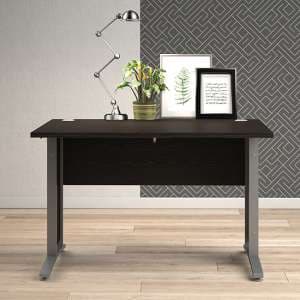 Prax 120cm Computer Desk In Black With Silver Grey Legs - UK