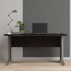 Prax 150cm Computer Desk In Black With Silver Grey Legs - UK