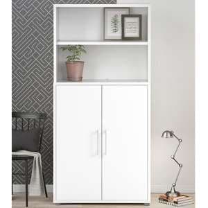 Prax 2 Doors 4 Shelves Office Storage Cabinet In White