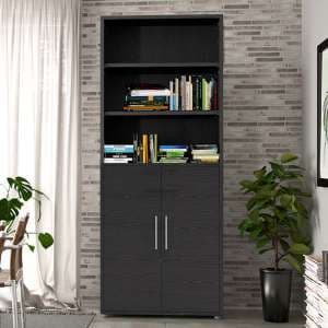 Prax 2 Doors 5 Shelves Office Storage Cabinet In Black