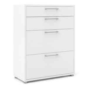 Prax Wooden Office Storage Cabinet With 4 Drawers In White