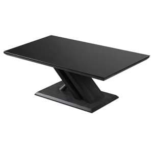 Prica Black Glass Top Coffee Table With Black Base