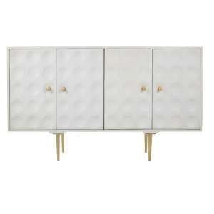 Profi Wooden Sideboard In White With Indented Circles Design - UK
