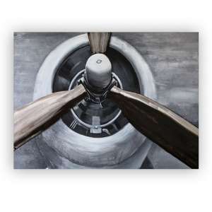 Propeller 3D Picture Canvas Wall Art In Silver And Grey - UK