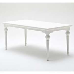 Proviko Wooden Dining Table In Classic White