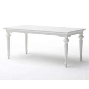 Proviko Medium Wooden Dining Table In Classic White