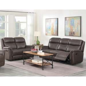 Proxima 3 Seater Sofa And 2 Seater Sofa Suite In Rustic Brown