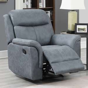 Proxima Manual Fabric Recliner 1 Seater Sofa In Slate Grey - UK