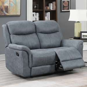 Proxima Manual Fabric Recliner 2 Seater Sofa In Slate Grey - UK
