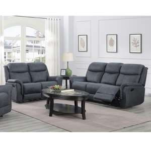 Proxima Manual Fabric Recliner 3+2 Sofa Set In Slate Grey - UK