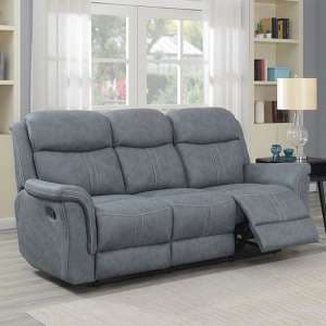 Proxima Manual Fabric Recliner 3 Seater Sofa In Slate Grey - UK