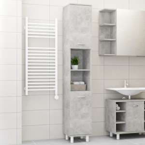 Pueblo Bathroom Storage Cabinet With 2 Doors In Concrete Effect - UK