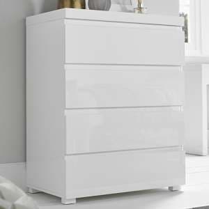 Purer High Gloss Chest Of 4 Drawers In White