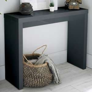 Purer High Gloss Console Table In Charcoal