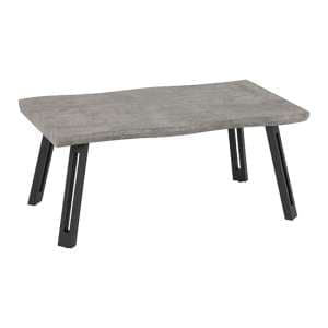 Qinson Wooden Wave Edge Coffee Table In Concrete Effect