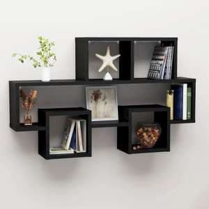 Quillon Car-Shaped Wooden Wall Shelf In Black
