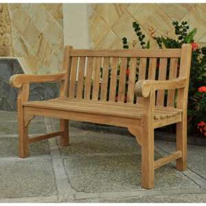 Quin Teak Wooden Garden 2 Seater Bench Teak