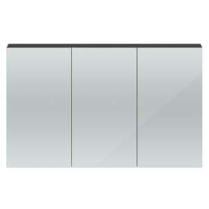 Quincy 135cm Mirrored Cabinet In Gloss Grey With 3 Doors - UK