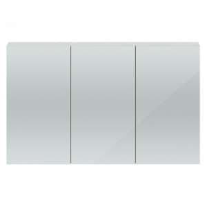 Quincy 135cm Mirrored Cabinet In Gloss Grey Mist With 3 Doors - UK
