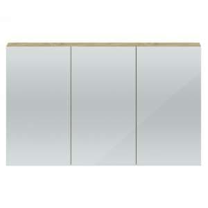 Quincy 135cm Mirrored Cabinet In Natural Oak With 3 Doors - UK