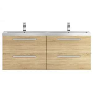 Quincy 144cm Wall Hung Vanity With Basin In Natural Oak