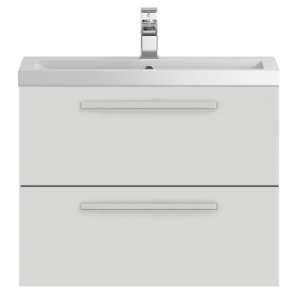 Quincy 72cm Wall Hung Vanity With Basin In Gloss Grey Mist - UK