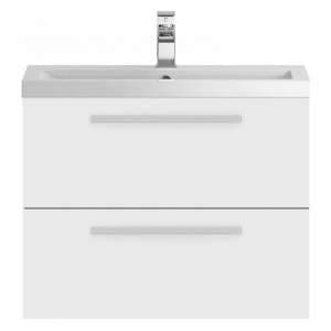 Quincy 72cm Wall Hung Vanity With Basin In Gloss White - UK