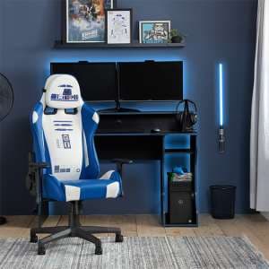 R2D2 Hero Faux Leather Childrens Computer Gaming Chair In Blue