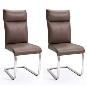 Rabea Brown Fabric Dining Chair In A Pair