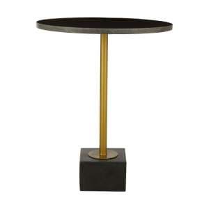 Mekbuda Black Marble Top Side Table With Gold Steel Base - UK