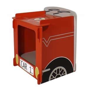 Racing Car Bedside Cabinet In Red